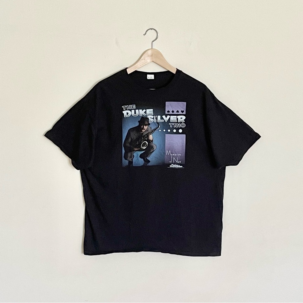 NEW Parks and Recreation Duke Silver Trio Graphic Black Band T Shirt Adult XL